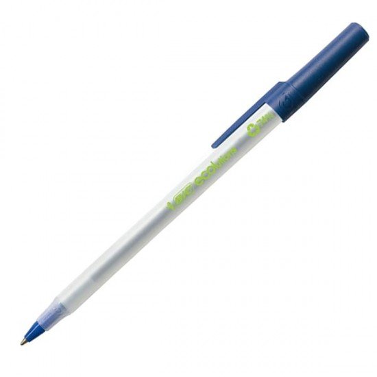 Penna a sfera a scatto con cappuccio ECOlutions - punta 1,0mm - blu  - Bic - conf. 60 pezzi