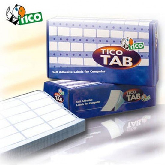 Etichette a modulo continuo Tico TAB 2 - permanenti - corsia doppia - 89 x 36,2 mm - bianco - Tico - conf. 8000 etichette