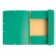 Cartellina con elastico - cartoncino lustrE' - 3 lembi - 400 gr - 24x32 cm - verde - Exacompta