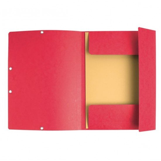 Cartellina con elastico - cartoncino lustrE' - 3 lembi - 400 gr - 24x32 cm - rosso - Exacompta