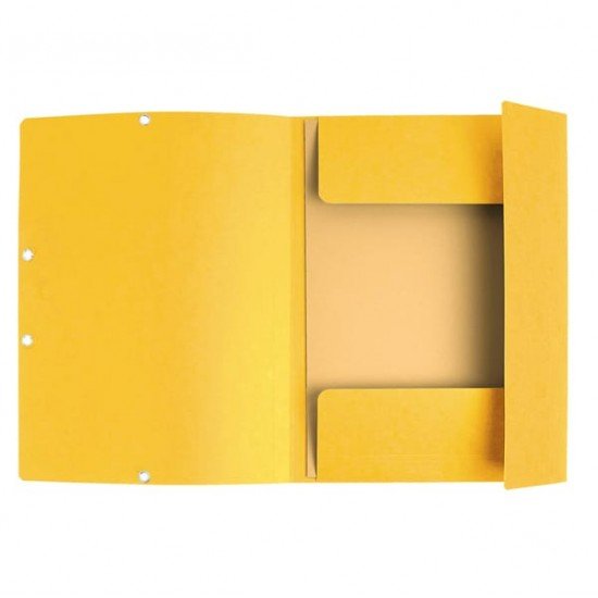 Cartellina con elastico - cartoncino lustrE' - 3 lembi - 400 gr - 24x32 cm - giallo - Exacompta