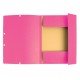 Cartellina con elastico - cartoncino lustrE' - 3 lembi - 400 gr - 24 x 32 cm - rosa - Exacompta