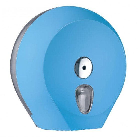 Dispenser Soft Touch di carta igienica in rotolo Mini Jumbo - 27x12,8x27,3 cm - plastica - azzurro - Mar Plast