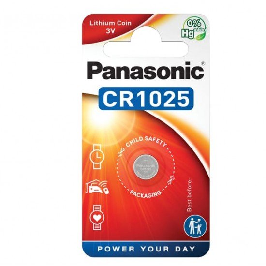 Micropila CR1025 - litio - Panasonic - blister 1 pezzo