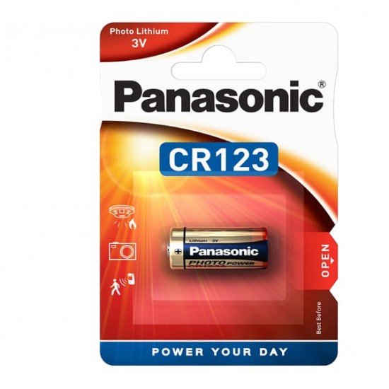 Micropila CR123 Photo - litio - Panasonic - blister 1 pezzo