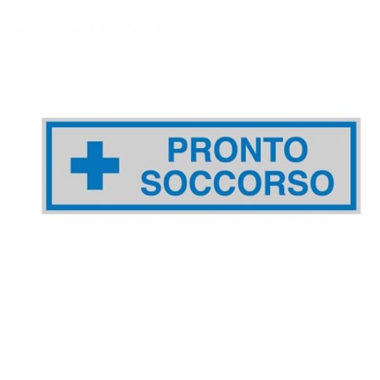 Targhetta adesiva - PRONTO SOCCORSO - 16,5 x 5 cm - Cartelli Segnalatori