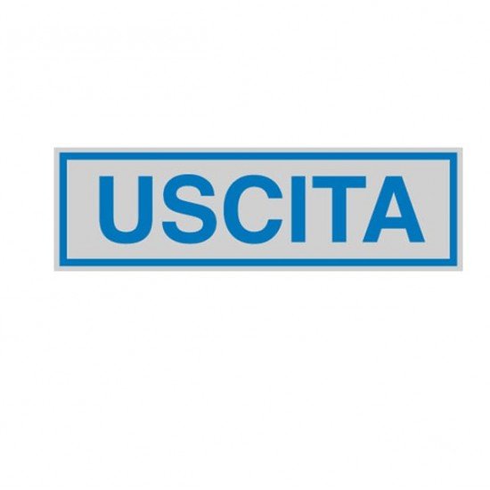 Targhetta adesiva - USCITA - 16,5 x 5 cm - Cartelli Segnalatori