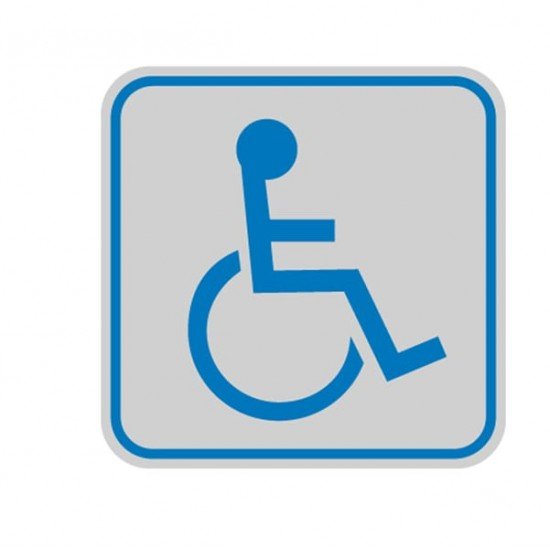 Targhetta adesiva - pittogramma Toilette disabili - 8,2 x 8,2 cm - Cartelli Segnalatori
