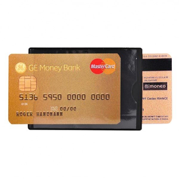 Portadocumenti RFID Hidentity® Duo per bancomat /carta di credito - PVC - 8,5x6 cm - nero - Exacompta