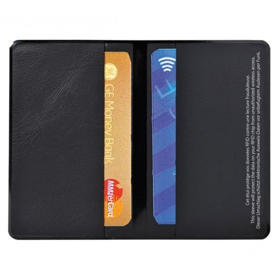 Portadocumenti RFID Hidentity  Doppio per bancomat/carta di credito - PVC - 9,5x6 cm - nero - Exacompta