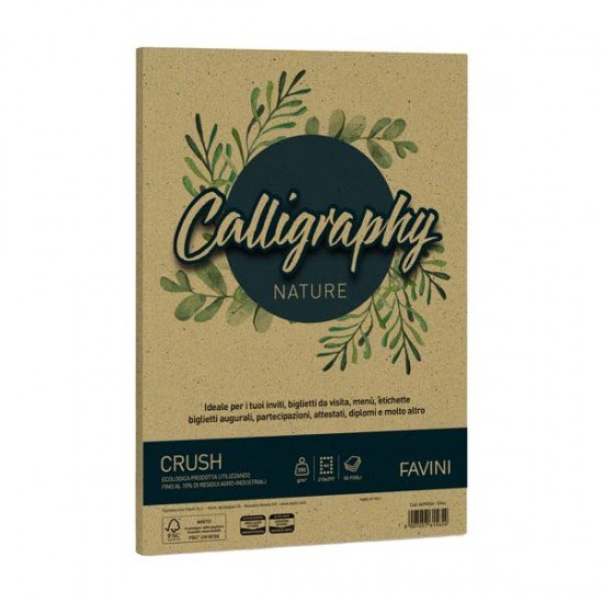 Carta Calligraphy Nature - A4 - 250 gr - verde oliva - Favini - conf. 50 fogli