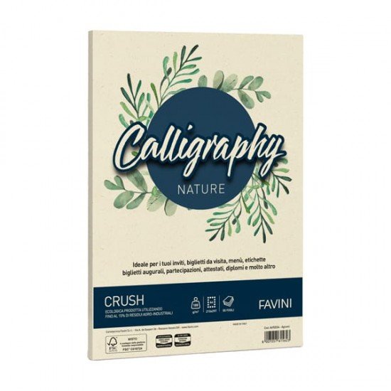 Carta Calligraphy Nature - A4 - 100 gr - giallo agrumi - Favini - conf. 50 fogli