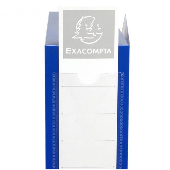 Scatola per archivio box - con bottone - 25x33 cm - dorso 8 cm - blu - Exacompta