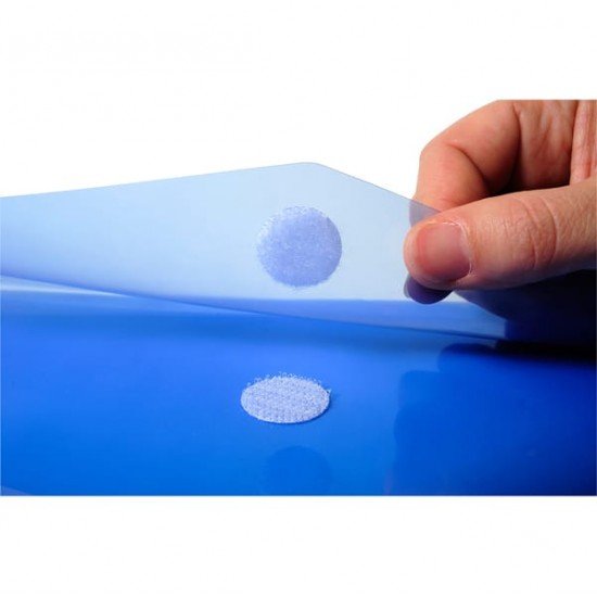 Busta a tasca con chiusura in velcro - PPL - 24x32 cm - blu/trasparente - Exacompta