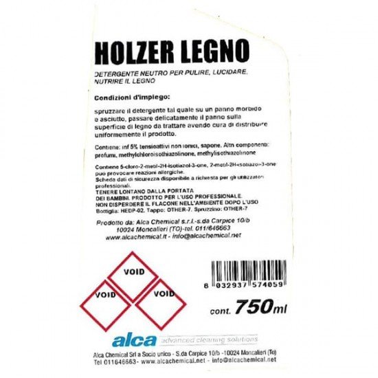 Detergente legno Holzer - trigger da 750 ml - Alca