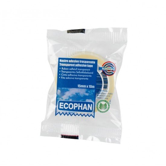 Nastro adesivo Ecophan - in caramella - 1,5 cm x 10 m - trasparente - Eurocel