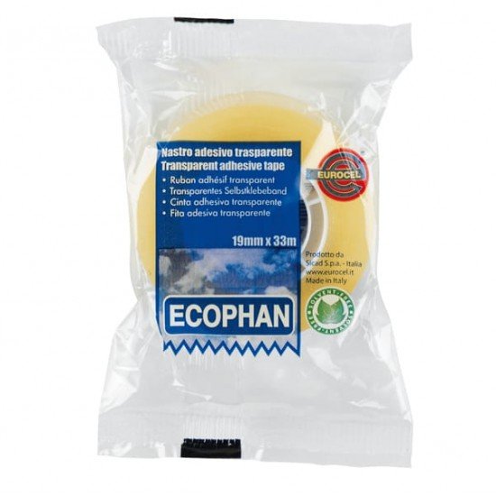 Nastro adesivo Ecophan - in caramella - 1,9 cm x 33 m - trasparente - Eurocel