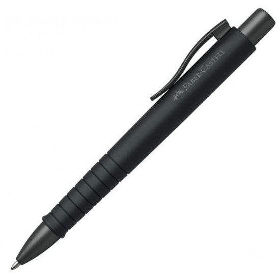 Penna a sfera a scatto Poly Ball - Punta 0,7 mm - fusto all black - Faber-Castell