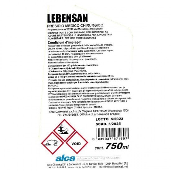 Disinfettante lebensan Trigger - 750ml - Alca