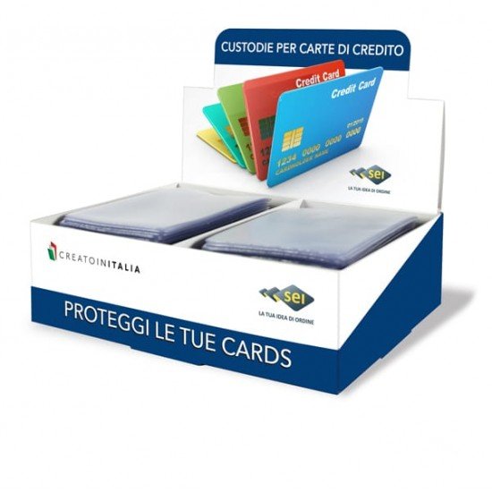 Busta porta card - 5,8x8,7 cm - 1 tasca - trasparente - Sei Rota