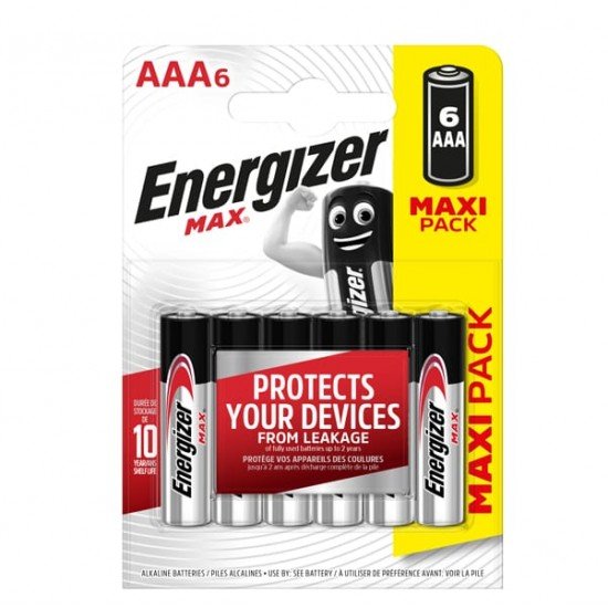 Pile ministilo AAA - 1,5V - Energizer max - blister 6 pezzi