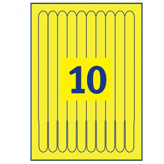 Braccialetti identificativi stampabili - giallo - 5 fogli - 10 et/fg - A4 - Avery