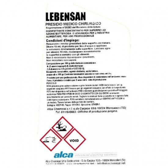 Disinfettante Lebensan - tanica 5 L - Alca