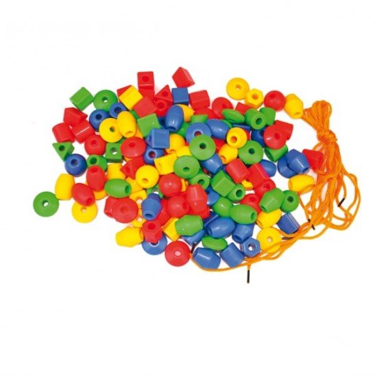 Perle in plastica - 2 cm - colori e forme assortiti - CWR - bauletto 140 pezzi