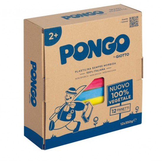 Pasta Pongo - panetto 350 gr - colori assortiti - Giotto - conf.12 pezzi