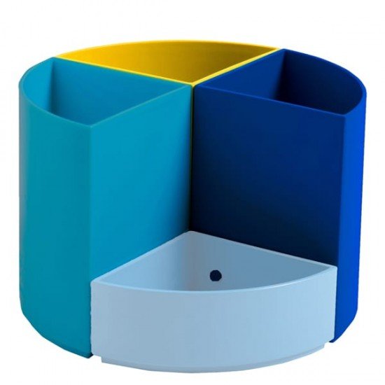 Portapenne modulare The Quarter Bee Blue - 12 x 12 x 8,3 cm - multicolore - Exacompta