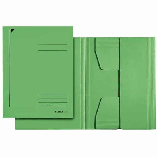 Cartellina 3 lembi - 430 gr - 24,3 x 34 cm - verde - Leitz