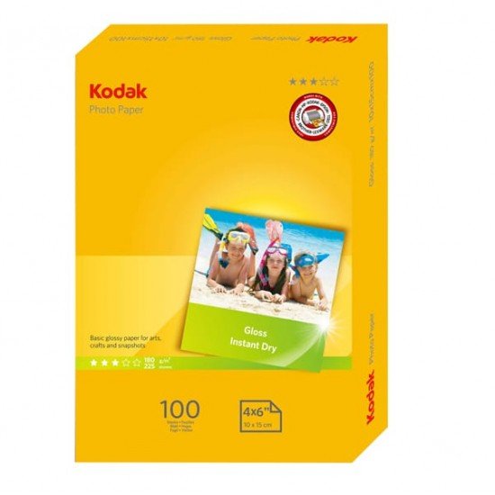 Kodak - Carta fotografica lucida Photo Gloss - 10 x 15 cm - 180 gr - 100 fogli - 5740-097