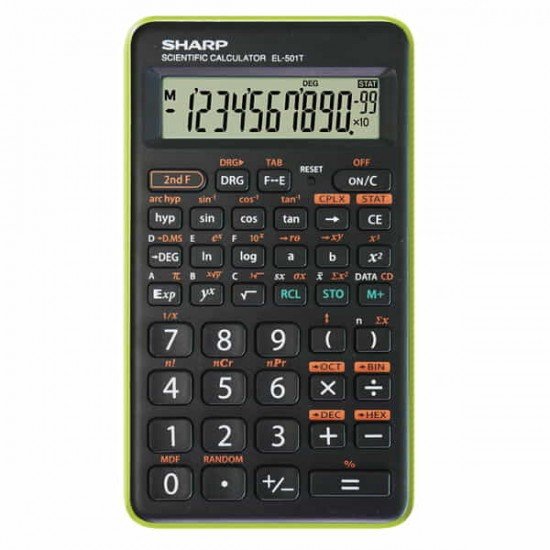 Sharp - Calcolatrice scientifica - verde - EL 501TBGR