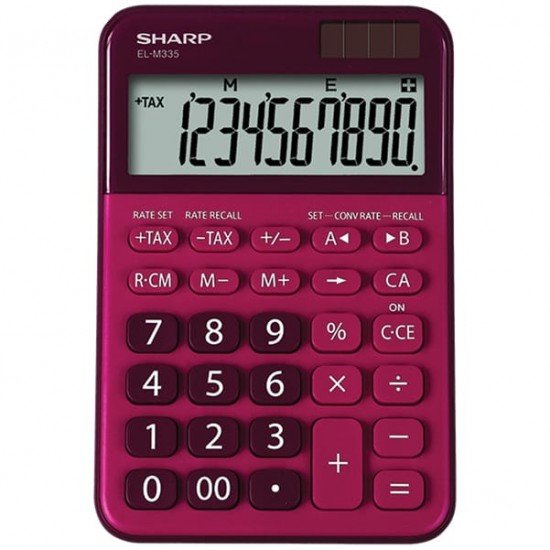 Sharp - Calcolatrice da tavolo EL M335 - 10 cifre - Rosso - ELM335 BRD